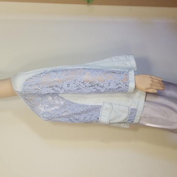 Chico's Blue Jacket Blazer open Lace size 2 - Picture 4 of 7